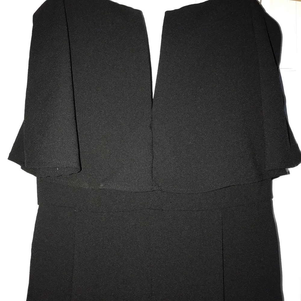 black Strapless Catsuit with Deep V - Picture 4 of 5